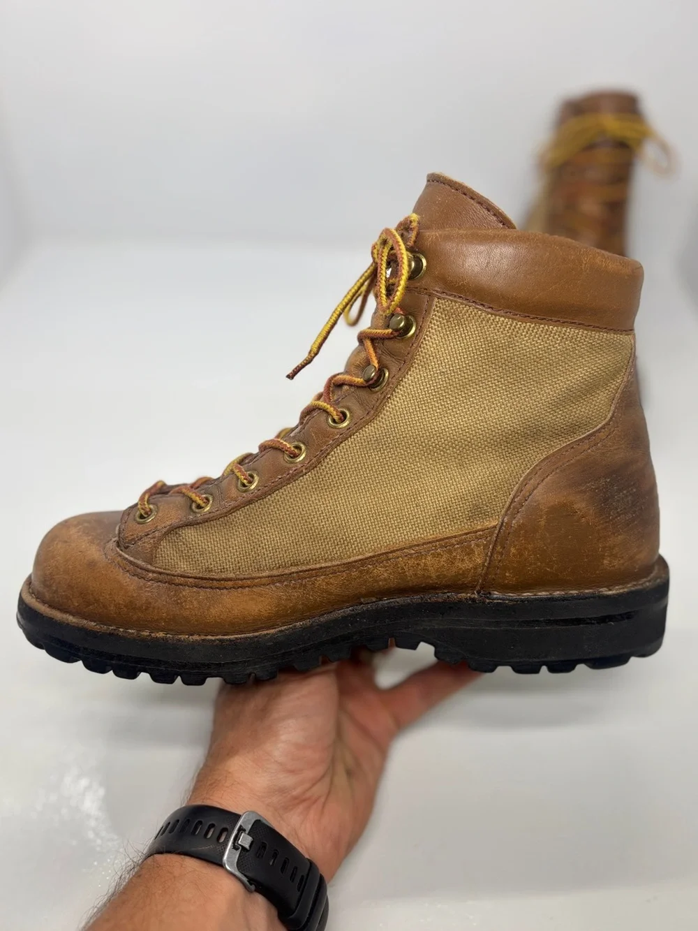 Danner 30420 USA Made Leather Canvas Hiking Boots Men’s 6.5 Vibram Recrafted